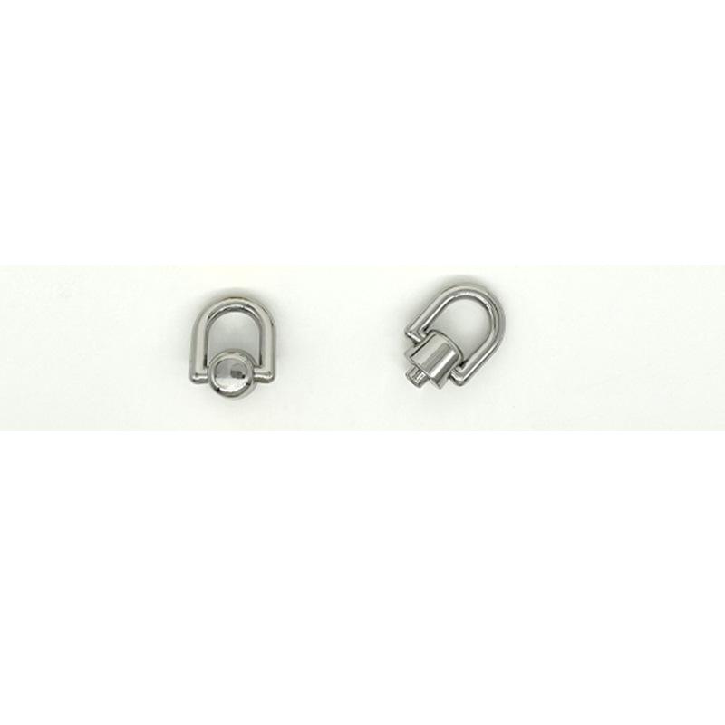 Zinc Alloy Ear Buckle Monk Head Ring with Nipple Stud for Phone Cases