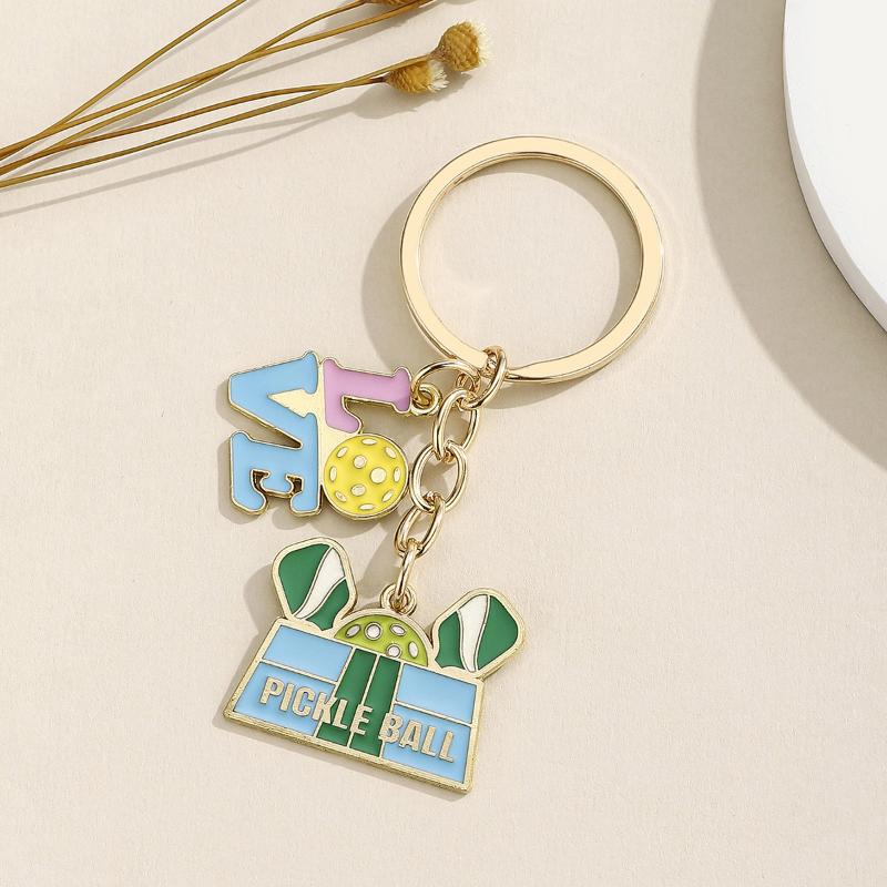 

Pickleball Bag Tag Keyring Hot Selling English Pickball Pendant For Party Hoilday Handbag Birthday Gift Car Keychain Accessories A2