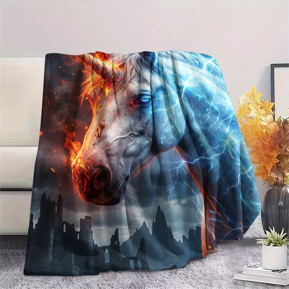 Red Blue Eagle Tiger Leopard Print Flannel Blanket,High quality Comfortable for All Seasons,Home Decor,Warmth and Comfort,Perfect for Christmas Gifts
