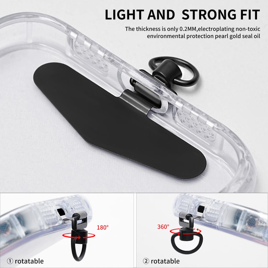 Metal Phone Tether Tab Phone Lanyard Strap Patch with 360 Degree Rotary Buckle
