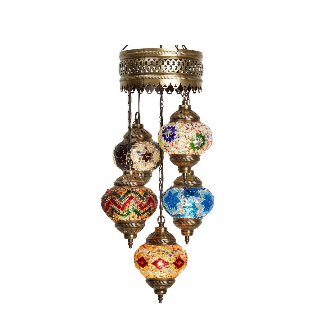 5pc Turco Marocchino Colore Mosaico In Vetro Lampada Antica Lampada A Mosaico Bohemian Tiffany Soffitto Appeso Lampadario a Sospensione Lampadario
