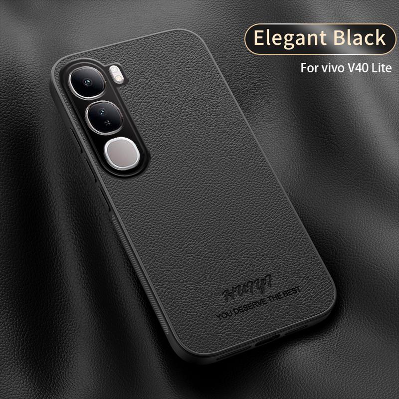 Leather Case for Vivo V40 Lite 4G (IDN) 5G Car Magnetic Holder Wireless Charging Silicone Hard Phone Cover vivoV40Lite 4G (IDN)