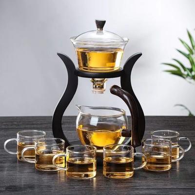 Magnetic Water Diversion Lazy Kungfu Tea Set High Borosilicate Glass Magnetic Teapot Suit  Adults