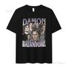 Damon Salvatore Ian Somerhalder Tv Show Tshirt For Women Summer Tops Tshirts Oneck Women Clothing Streetwear Female T Shirt