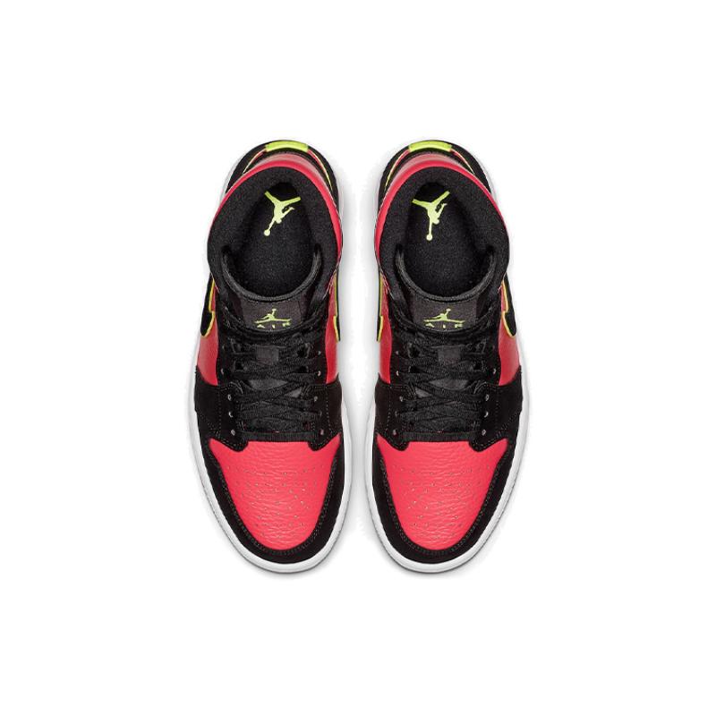 Jordan 1 Mid Black Hot Punch Women's Jordan BQ6472-006