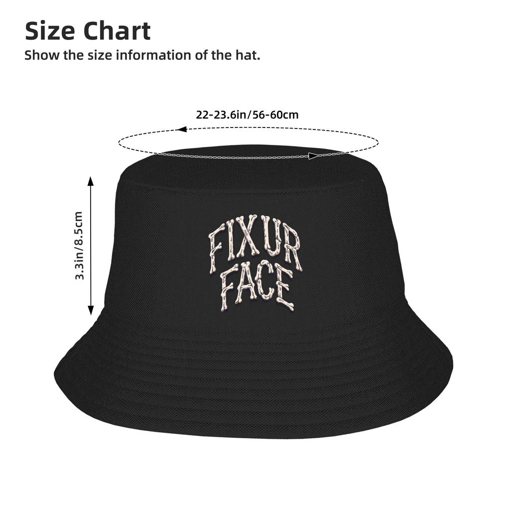 Fix Ur Face Fix Your Face Sarcastic Quote Funny Saying Bucket Hat  Hawaii Fisherman Caps For Men Women Funny Travel  Sun Hats