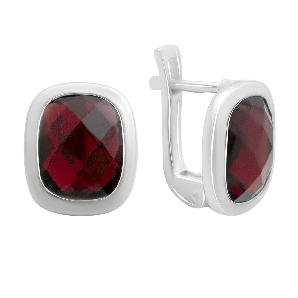 Серебряные серьги с искусственным гранатом nano (60002301)