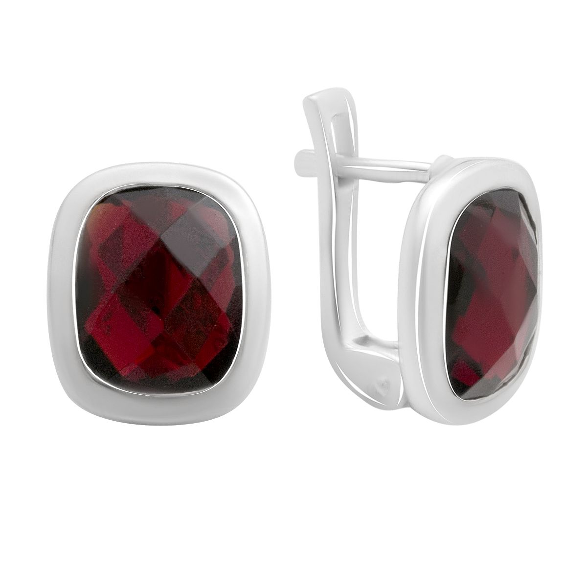 

Silver earrings with artificial nano garnet (60002301)