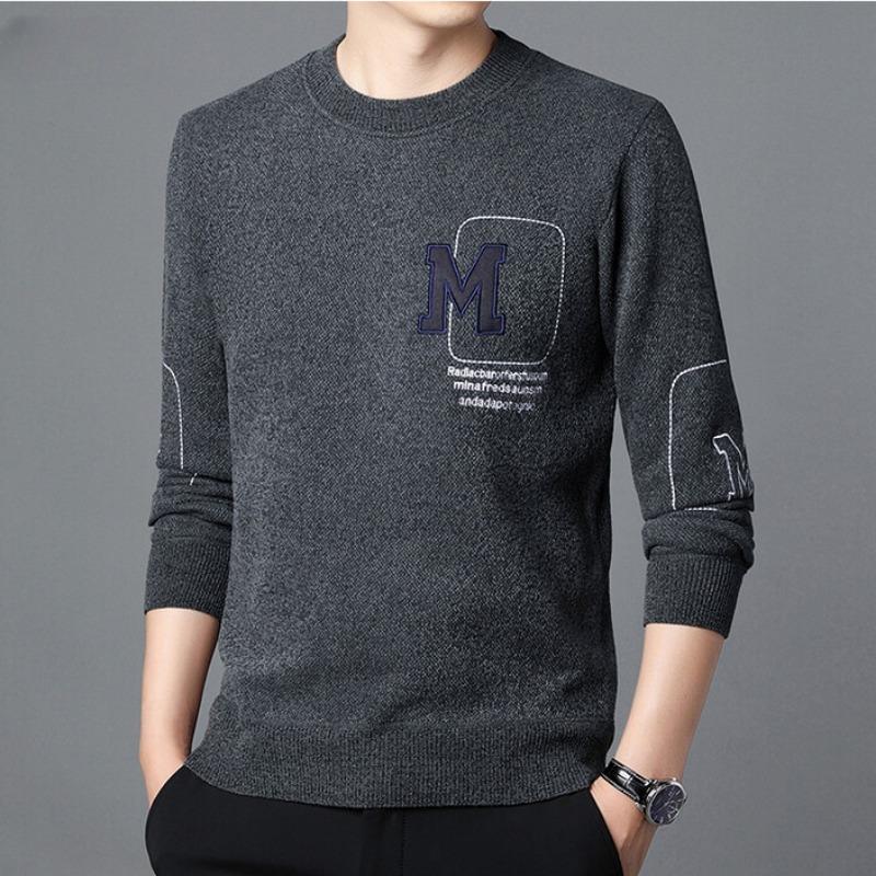 Winter Plus Samt Verdickt Samt herren Pullover Rundhals Pullover Gewebt herren Unterhemd Hemd Wolle Wolle