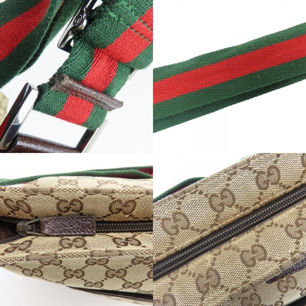 Used GUCCI Shoulder Bag 189751 Schlie Line GG Canvas Beige Casual