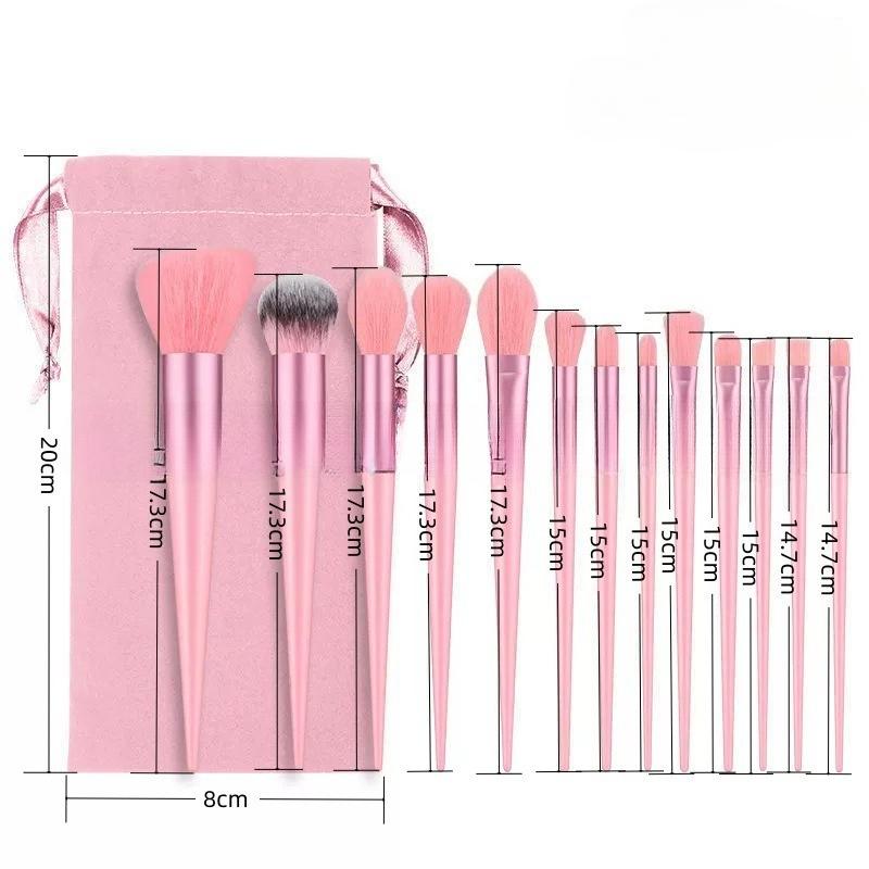 14 Pieces Soft-bristled Makeup Brush Set, Eye Shadow Powder Brush, Complete Makeup Set for Beginners