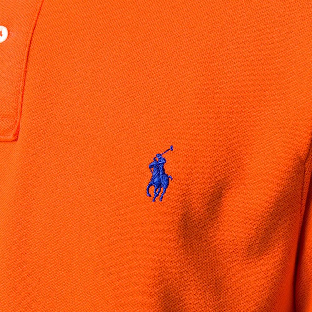 Polo Ralph Lauren Logo Besticktes Poloshirt Herren Oberteile Leuchtendes Orange 710795080-025