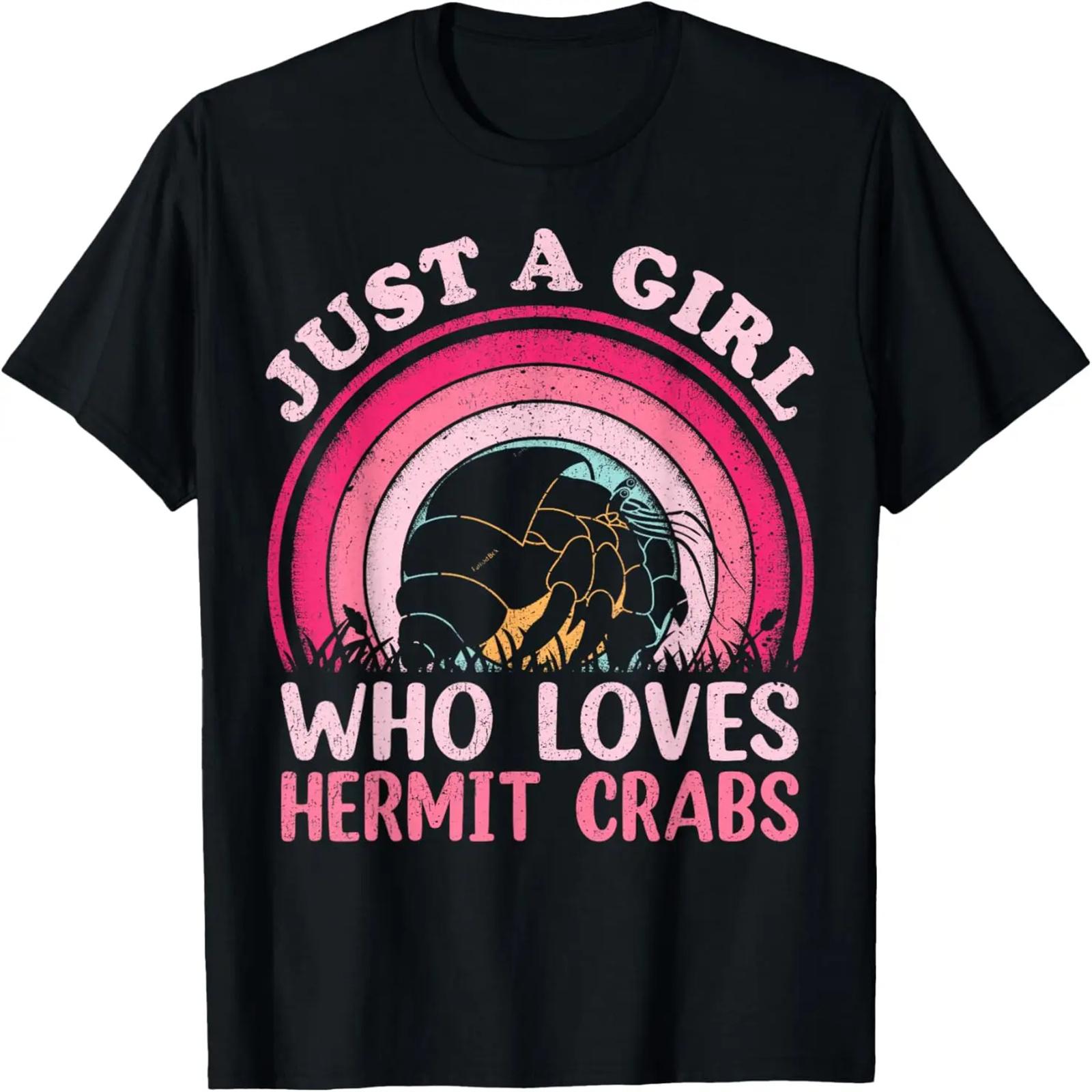 Hermit Crab Vintage Retro Just A Girl Who Loves Hermit Crabs T-Shirt S