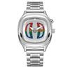 1pc Men's Quartz Watch, Dual Batteries, Cylindrical Movements, Electronic Screen, Water-resistant, Night-Light, Fashionable