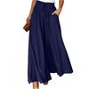 Women's Casual Fashion Elastic Waistband Wide Leg High Waist Long Skirt Pants