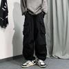 American Style Men's Workwear Casual Wide-Leg Pants with Drawstring and Cuffed Hem