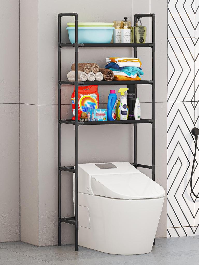 Floor-Standing Bathroom & Kitchen Storage Rack - Punch-Free Design