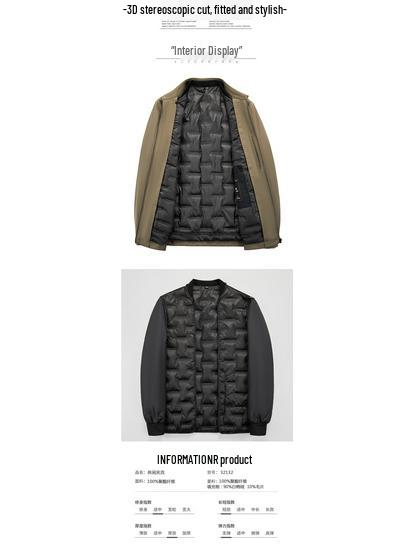 LOMON Men's Lightweight Down Jacket - 2025 Autumn/Winter Business Executive Warm Outerwear