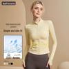 Women's Zip-Up Slim Fit Yoga Jacket: Nude Feel, Long Sleeve, Ideal for Autumn and Winter Running & Fitness.