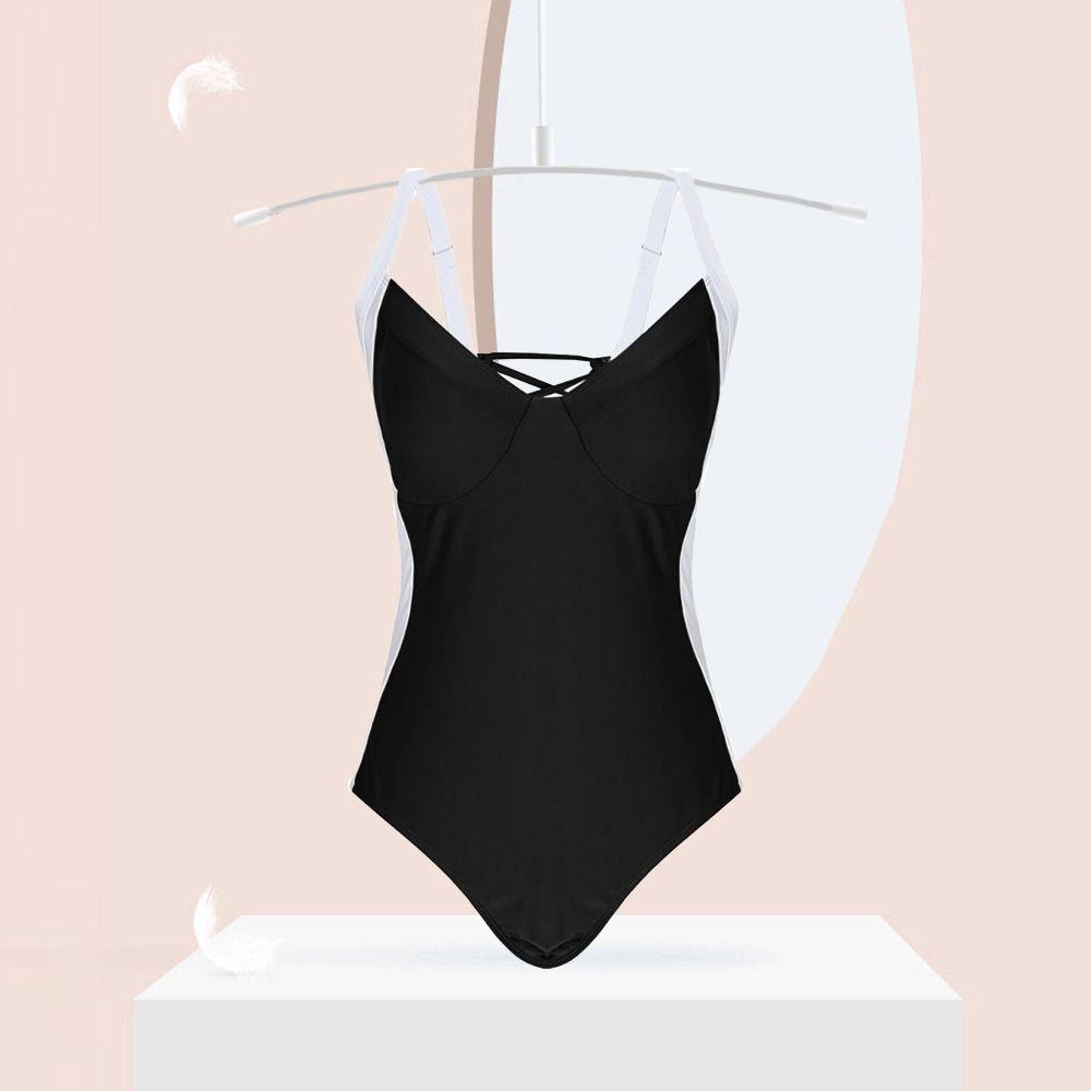 Hollow Bodysuit Swimsuit Slim Fit Jumpsuit Bikini Simple Bathing Swimwear  Beach