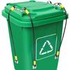Animal-Resistant Trash Can Lid Lock Kit Built with Stainless Steel Hooks and Vinyl Coated Wire Rope for Outdoor Environments