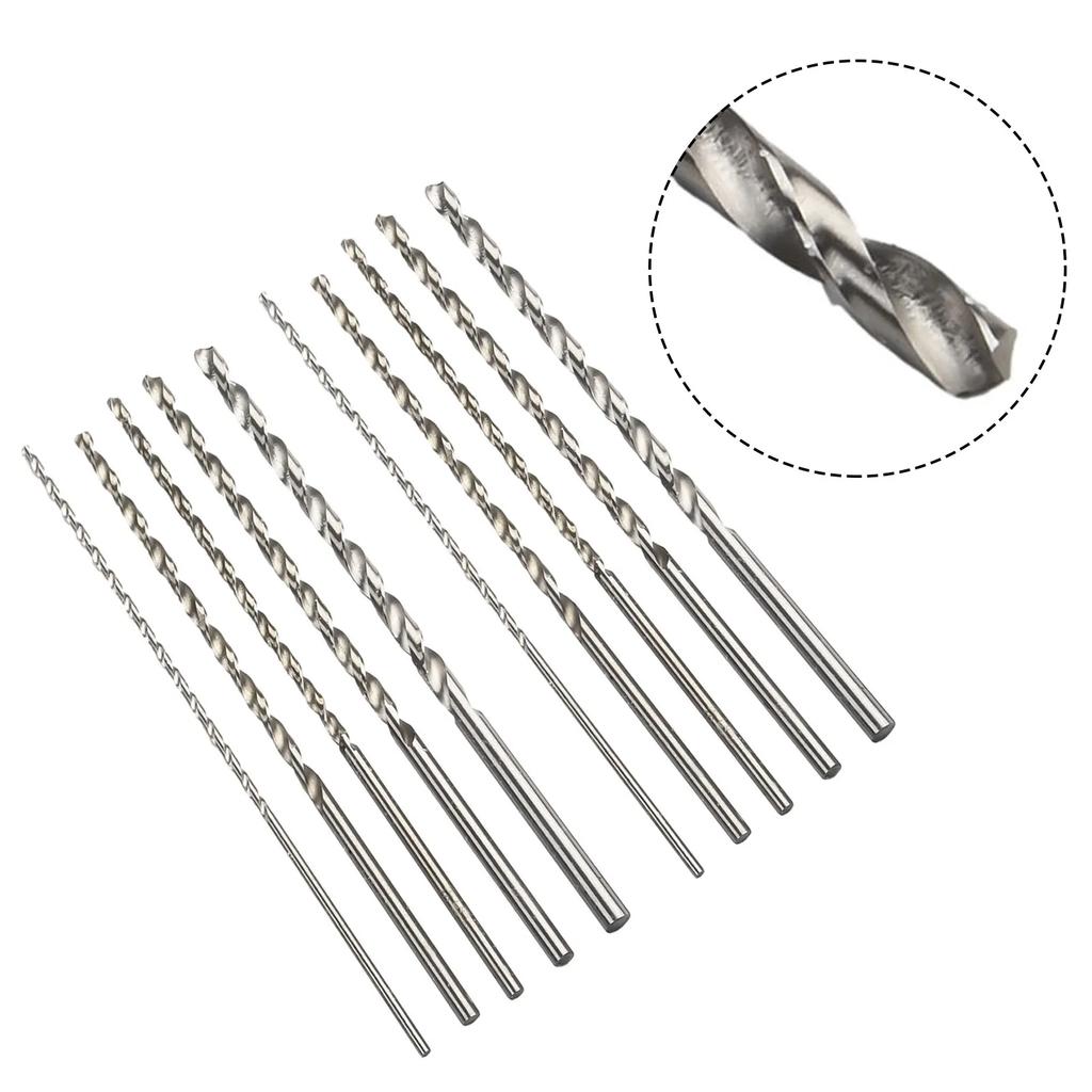 10Pcs HSS Twist Drill Bit Set Round Shank Impact Drill 2mm 3mm 3.5mm 4mm 5mm Drill Extra Long 150mm Hole Opener Power Tools