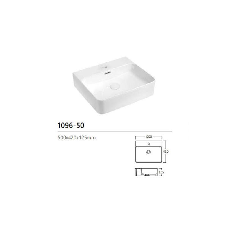 Bathroom Counter Top Ceramic Sink Rectangular Lavatory Porcelain White Wahsbasin