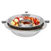Stainless Steel Mono-flavor Shabu Pot w/Leakage Divider, 16.7in DIA Chinese-style Lifting Hot Pot, Round Rotary Hotpot