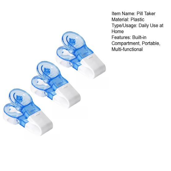 1/2/3Pcs Portable Pill Taker with Built-in Compartment Elderly Disabled Blister Pack Opener Assistance Tool Tablets Pills Dispenser Extractor Remover