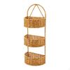 Cesta de Armazenamento Decorativa Feita de Rattan Sintético com Alça, Pendurada Feita à Mão para A