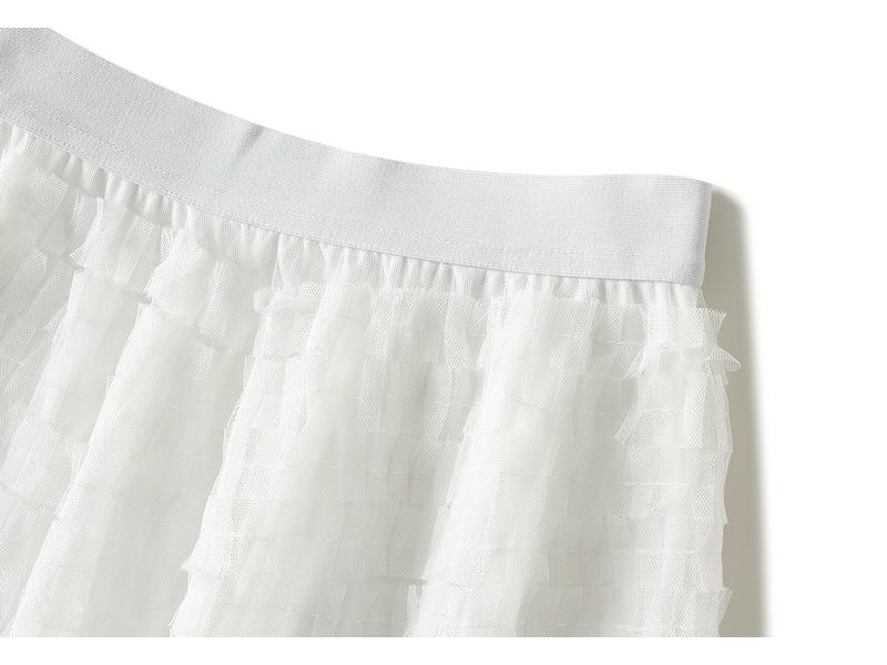 Women's Spring/Autumn 2024 Mesh Ruffle Midi Skirt, Socialite Long Slimming Cake Skirt 2210