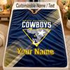 Flannel BlanketNorth Queensland Cowboys Custom Name Text Personalized Soft Warm Throw Blanket Home Decor Gift