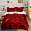 3Pcs Lava Crack Print Bedding Set Volcano Magma Texture Duvet Cover + 2 Pillowcases Soft Polyester for Teens Bedroom Gifts