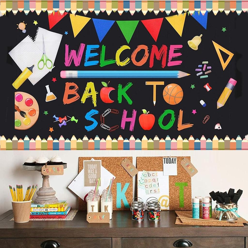 Bulletin Board Borders Classroom, Boho Board Stickers Colorful Heart Rainbow Bulletin Board Scalloped Decorations for Blackboard, Chalkboard, Walls,