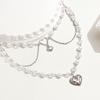European and American jewelry fashion sweet Spice girl love multi-layer necklace niche temperament imitation pearl tassel necklace women