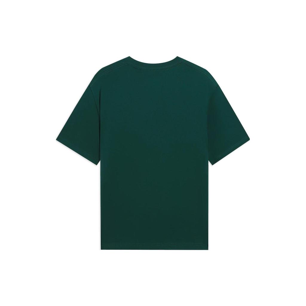 Li Ning Badfive Letter Print Round Neck Pullover Short Sleeve T-Shirt Men Tops Dark-Green AHSS739-6