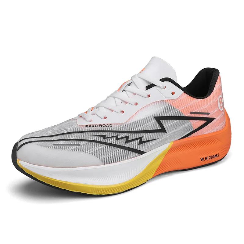 Fashion Men Sneakers Full Palm Carbon Plate Running Shoes Women Lightweight Tennis Shoes Marathon Racing Shock-absorbing Training Shoes