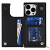 For iPhone 15 Pro Max RFID Blocking Card Holder Kickstand Cover Anti-drop Phone Case with Shoulder Strap