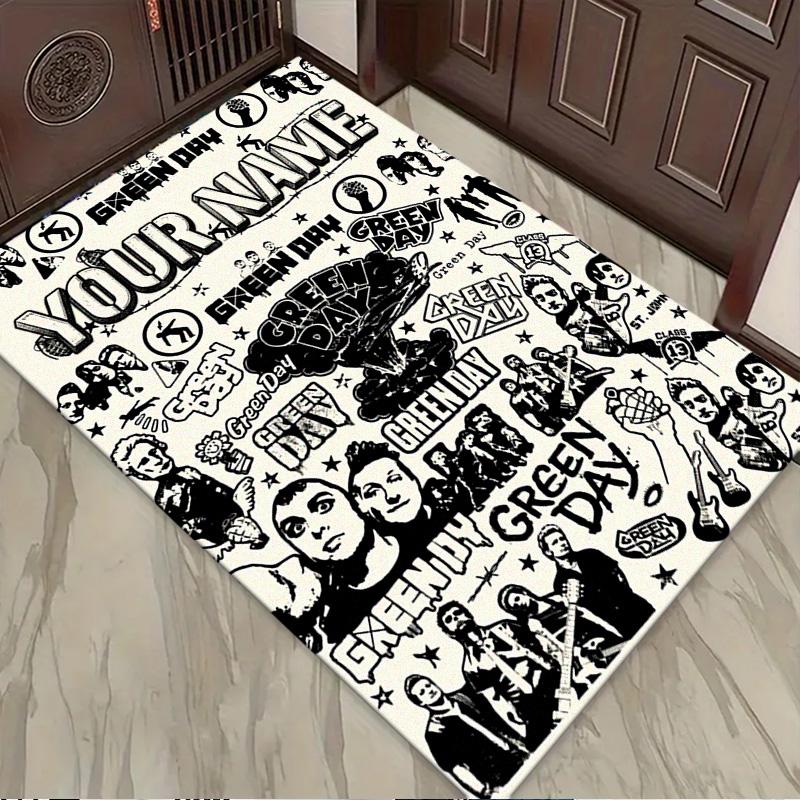 Name Custom Band Green Day Carpet Rug for Living Room Bedroom Home Sofa Decoration,Kids play Non-slip Floor Mat