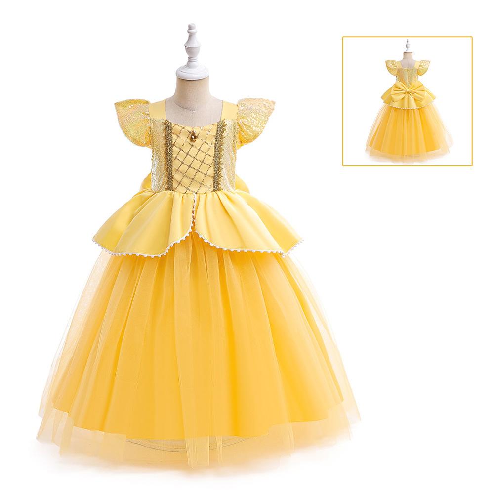 Teenager-Halloween-Kleider, Blumen-Hochzeit, Mädchen-Weihnachtskleid, Tüll, Brautjungfer, Prinzessin, Kinder-Partykleider für Mädchen, Schleife, Geburtstagskostüm