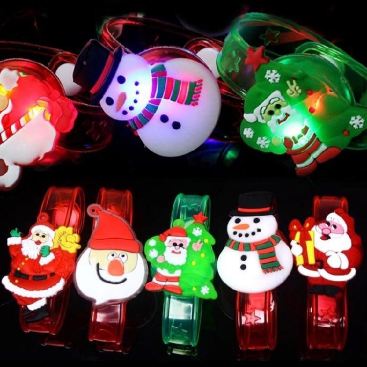 12Pcs Glowing Silicone Bracelets for Kids and Teens Christmas Wristbands Flashing Jewelry Birthday Party Accessories