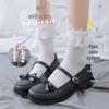 Sweet Japanese-Style White Lace Trim Mid-Calf Socks – Soft, Solid Summer Socks for Women