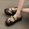 Thick bottom heightening bow toe women's outer wear in summer 2025 new fashion versatile casual beach cool slippers