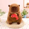 Good Luck Koi Kapibara Doll Holding Fish Backpack Capybara Plush Toy Doll Girlfriend Gift