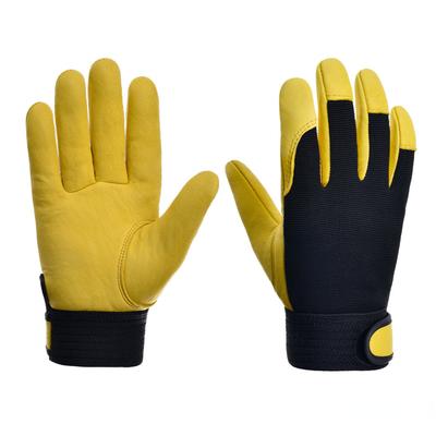 Wear-Resistant Cowhide Work Gloves Leather Workers Work Welding Safety Protection For Garden Sports Motorcycle Driver Gloves