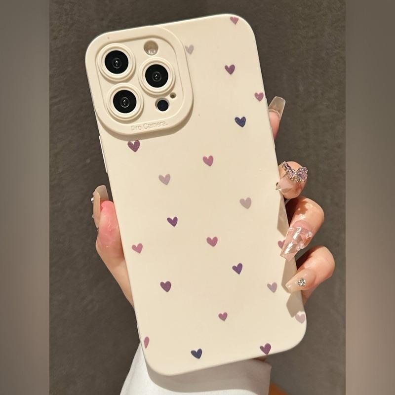 Pink Purple Love Personality Apple 15 Mobile Phone Case Iphone14promax Silicone 13/12/11 All-inclusive Anti-drop Xr