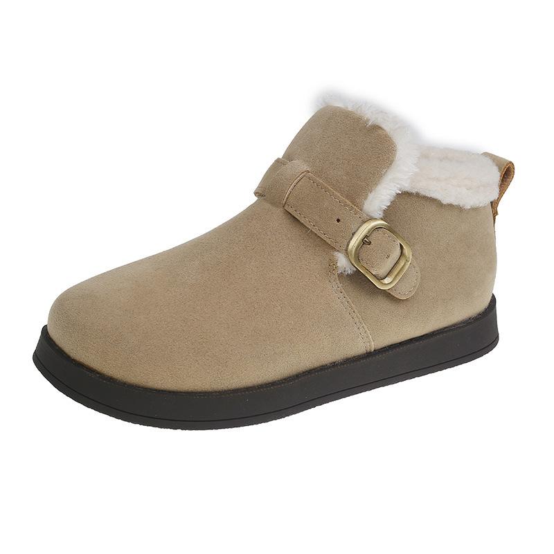 

Зимние ботинки 2025 года, новые классические ботинки большого размера для пары, нескользящие, водонепроницаемые, с ворсом, утолщенные, с низкой трубкой, из хлопка 41 бежевый