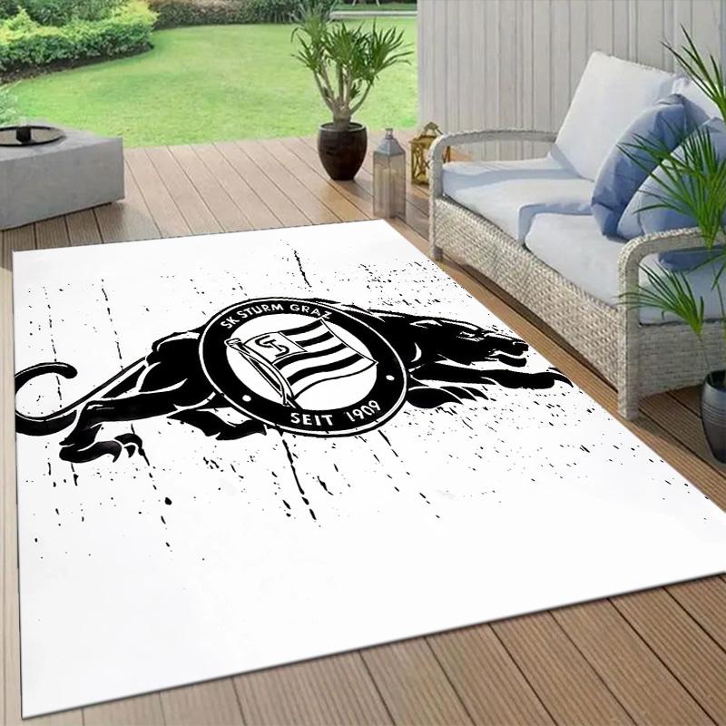 Sportklub Sturm Graz Flannel Pattern Square Carpet,Area Rug,Carpet Rug for Living Room Bedroom Sofa Playroom Decor,Non-slip Floor Mat