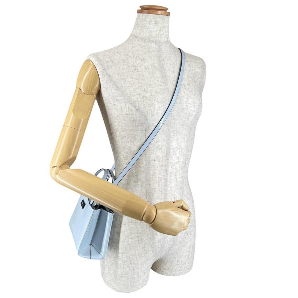 Kate Spade Sam Icon Shoulder Bag Handbag Leather Light Blue Women KB1630084 Used