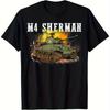 M4 Sherman WWII Tank Graphic TShirt Cotton Casual Crew Neck Tee for Men Women Ideal for Outdoor Activities Military Enthusiasts